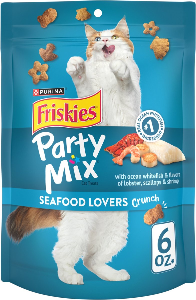 Friskies Party Mix Seafood Lovers Crunch Flavor Crunchy Cat Treats