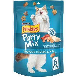 Friskies Party Mix Seafood Lovers Crunch Flavor Crunchy Cat Treats, 6-oz bag