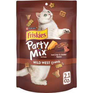 Friskies Party Mix Wild West Crunch Flavor Crunchy Cat Treats, 2.1-oz bag