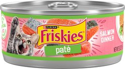 Friskies Pate Salmon Dinner Canned Cat Food, 5.5-oz can, case of 4