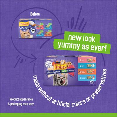 Show full view: Friskies Pate Seafood & Chicken Variety Pack Canned Food + PrettyLitter Cat Litter slide 3 of 9