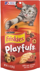 Friskies Playfuls with Chicken & Liver Flavor Cat Treats, 2.1-oz pouch