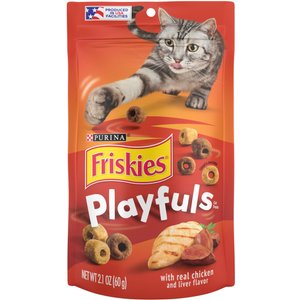 Friskies Playfuls with Chicken & Liver Flavor Cat Treats, 2.1-oz pouch