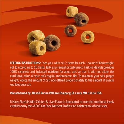 Show full view: Friskies Playfuls with Chicken & Liver Flavor Cat Treats, 2.1-oz pouch slide 8 of 10