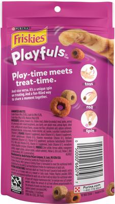 Show full view: Friskies Playfuls with Salmon & Shrimp Flavor Cat Treats, 2.1-oz pouch slide 3 of 11
