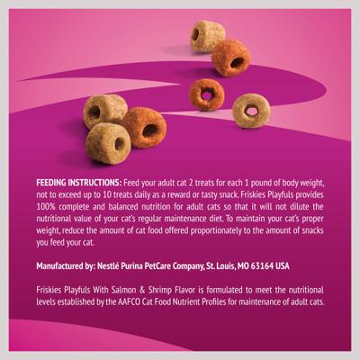 Show full view: Friskies Playfuls with Salmon & Shrimp Flavor Cat Treats, 2.1-oz pouch slide 9 of 11