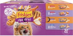 Friskies Poultry Adult Chicken & Turkey in Gravy Variety Pack Canned Cat Food, 5.5-oz, case of 32