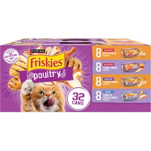 Friskies Poultry Adult Chicken & Turkey in Gravy Variety Pack Canned Cat Food, 5.5-oz, case of 32