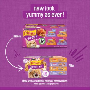 Friskies Poultry Adult Chicken & Turkey in Gravy Variety Pack Canned Cat Food, 5.5-oz, case of 32