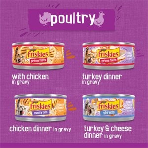 Friskies Poultry Adult Chicken & Turkey in Gravy Variety Pack Canned Cat Food, 5.5-oz, case of 32
