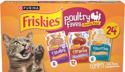 Friskies Poultry Favorites Variety Pack Lickable Gravy Cat Food Complement, case of 24