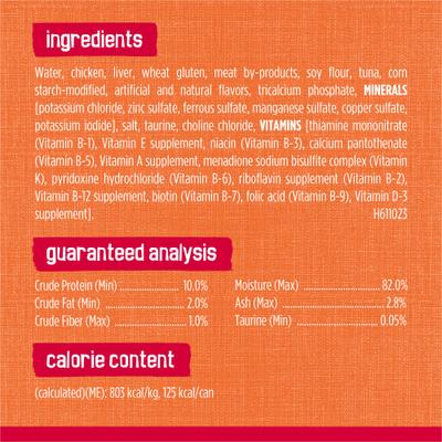Show full view: Friskies Prime Filets Chicken & Tuna Dinner in Gravy Canned Cat Food, 5.5-oz, case of 24 slide 6 of 10