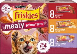 Friskies Prime Filets Meaty Favorites Variety Pack Canned Cat Food, 5.5-oz, case of 24