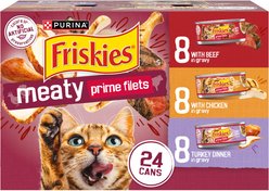 Friskies Prime Filets Meaty Favorites Variety Pack Canned Cat Food, 5.5-oz, case of 24