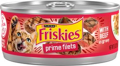 Friskies Prime Filets with Beef in Gravy Canned Cat Food, 5.5-oz, case of 24