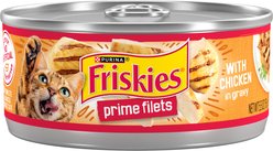 Friskies Prime Filets with Chicken in Gravy Canned Cat Food, 5.5-oz can, case of 24
