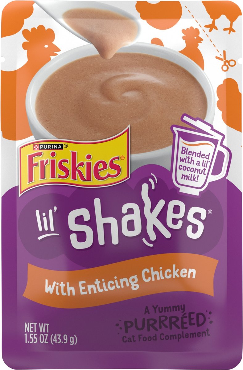 Friskies Pureed Topper Lil' Shakes with Enticing Chicken Cat Food