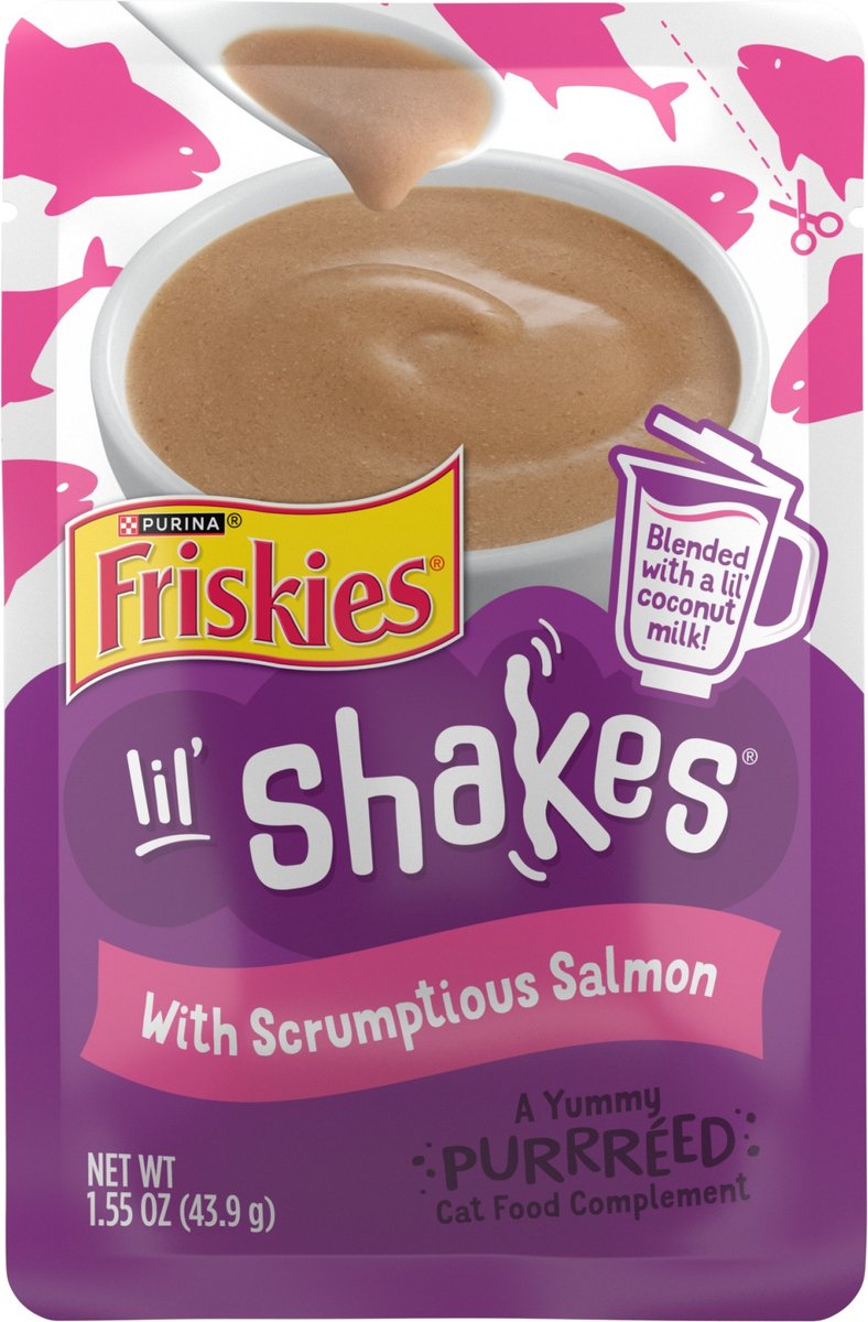 Friskies Pureed Topper Lil Shakes with Scrumptious Salmon Cat Food