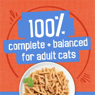 Show full view: Friskies Savory Shreds Chicken & Salmon Dinner in Gravy Canned Cat Food, 5.5-oz, case of 24 slide 5 of 10