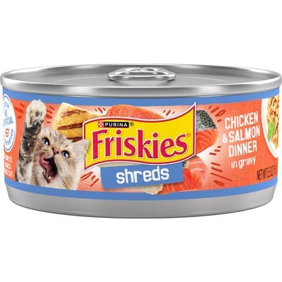 Friskies Friskies Savory Shreds Chicken & Salmon Canned Cat Food, 5.5-oz, 24 ct