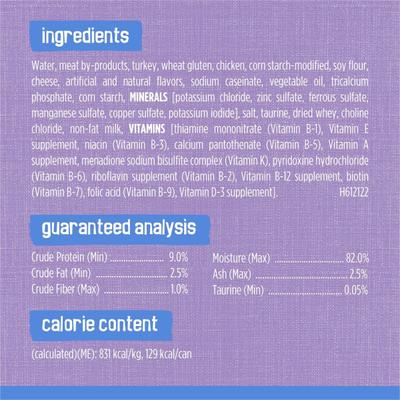 Show full view: Friskies Savory Shreds Turkey & Cheese Dinner in Gravy Canned Cat Food, 5.5-oz can, bundle of 72  slide 9 of 13