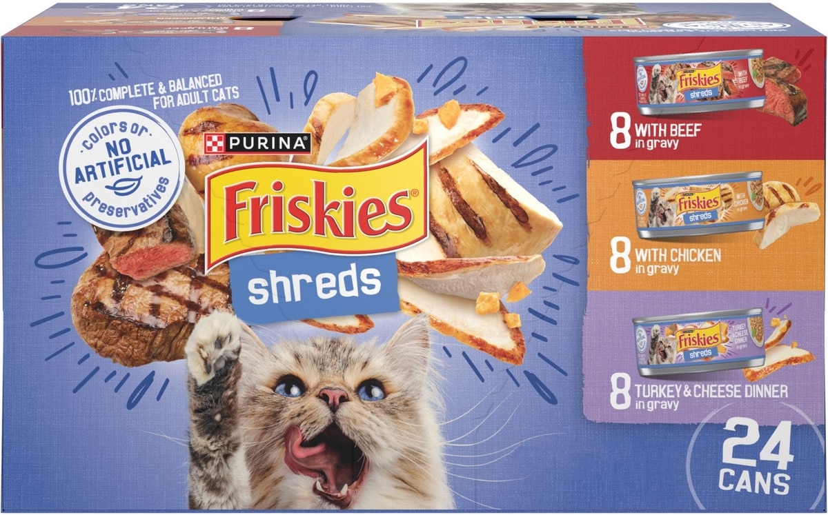 FRISKIES Savory Shreds Variety Pack Canned Cat Food, - Main Image
