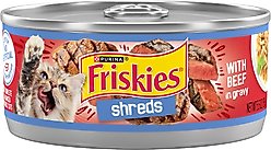 Friskies Savory Shreds with Beef in Gravy Canned Cat Food, 5.5-oz, case of 24