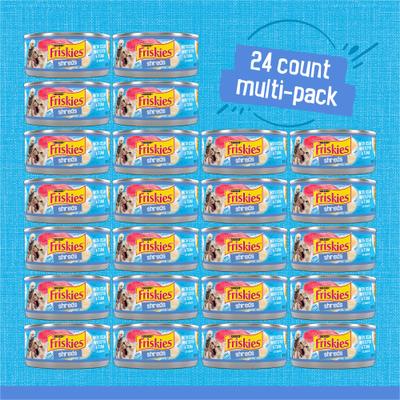 Show full view: Friskies Savory Shreds with Ocean Whitefish & Tuna in Sauce Canned Cat Food, 5.5-oz, case of 24 slide 3 of 10