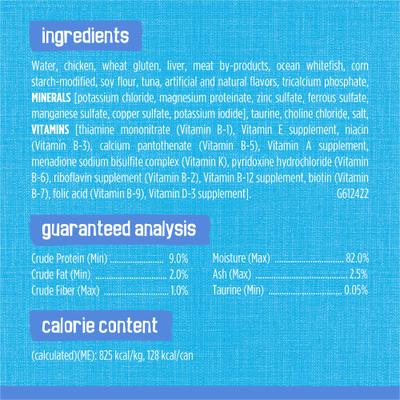Show full view: Friskies Savory Shreds with Ocean Whitefish & Tuna in Sauce Canned Cat Food, 5.5-oz, case of 24 slide 6 of 10