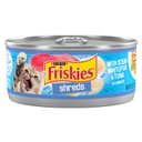 Friskies Savory Shreds with Ocean Whitefish & Tuna in Sauce Canned Cat Food, 5.5-oz can, case of 24