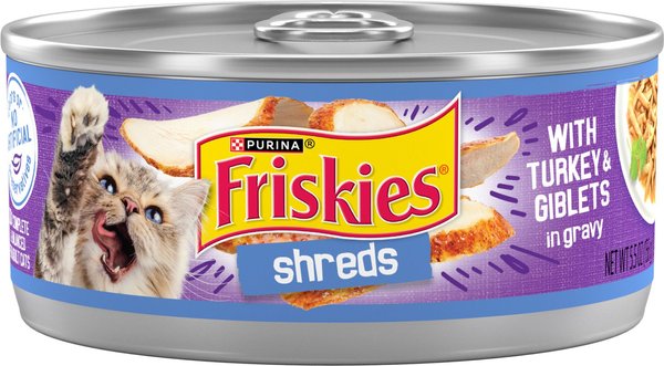 Friskies Savory Shreds with Turkey and Giblets Canned Cat Food