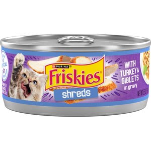 Friskies Savory Shreds with Turkey & Giblets in Gravy Canned Cat Food, 5.5-oz, case of 24