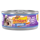 Friskies Savory Shreds with Turkey & Giblets in Gravy Canned Cat Food, 5.5-oz can, case of 24
