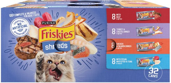 Friskies Shreds in Gravy Variety Pack Canned Cat Food
