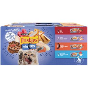 Friskies Shreds in Gravy Variety Pack Canned Cat Food, 5.5-oz can, case of 32