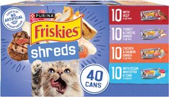 Friskies Shreds in Gravy Variety Pack Canned Cat Food, 5.5-oz can, case of 40