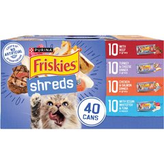 Friskies Shreds in Gravy Variety Pack Canned Cat Food, 5.5-oz can, case of 40