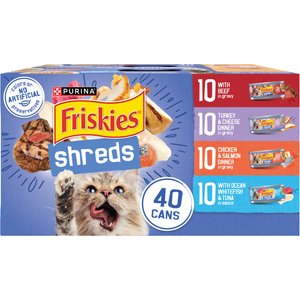 Friskies Shreds in Gravy Variety Pack Canned Cat Food, 5.5-oz can, case of 40