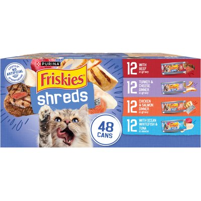 Friskies Friskies Shreds in Gravy Variety Pack Canned Cat Food, 5.5-oz can, case of 48