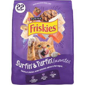 Friskies Surfin' & Turfin' Favorites Muscle & Immune Support Crunchy Dry Cat Food, 22-lb bag