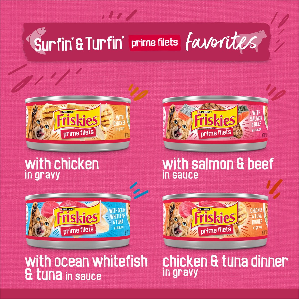 Friskies Surfin' & Turfin' Prime Filets Favorites Wet Cat Food 40
