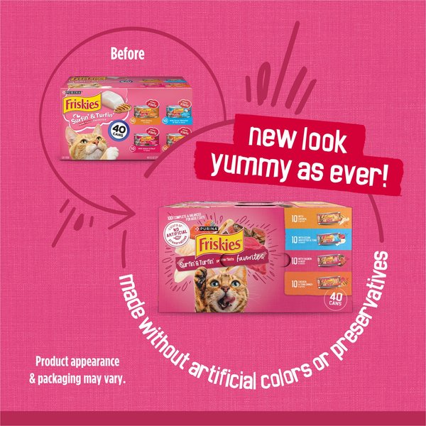 Friskies Surfin' & Turfin' Favorites Variety Pack Canned Cat Food