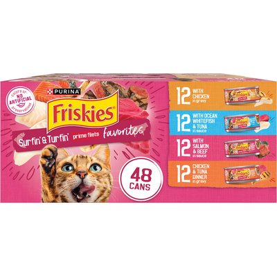 Friskies Friskies Surfin' & Turfin' Favorites Variety Pack Canned Cat Food, 5.5-oz can, case of 48