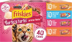 Friskies Surfin' & Turfin' Favorites Variety Pack Canned Cat Food, 5.5-oz, case of 40