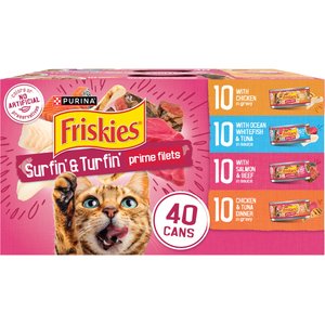 Friskies Surfin' & Turfin' Favorites Variety Pack Canned Cat Food, 5.5-oz, case of 40