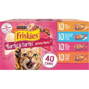 Friskies Surfin' & Turfin' Favorites Variety Pack Canned Cat Food, 5.5-oz, case of 40