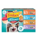Friskies Tasty Treasures Adult Prime Filets in Gravy Variety Pack Wet Cat Food, 5.5-oz can, case of 24