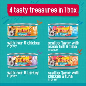 Friskies Tasty Treasures Adult Prime Filets in Gravy Variety Pack Wet Cat Food, 5.5-oz can, case of 24