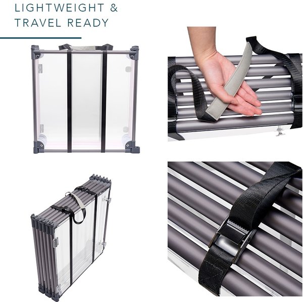 Show full view: Front Row 6-Panel Transparent Panels & Aluminum Rods Foldable Dog & Cat Playpen, Charcoal/Clear slide 6 of 9