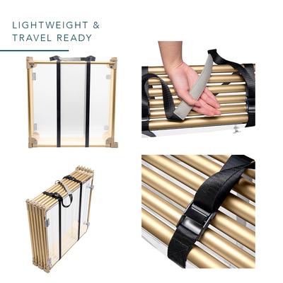 Show full view: Front Row 6-Panel Transparent Panels & Aluminum Rods Foldable Dog & Cat Playpen, Gold/Clear slide 8 of 11